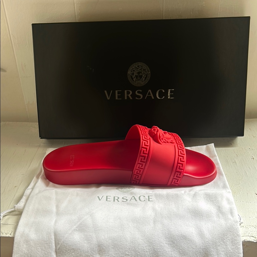Versace Bold Red Slide Sandals
